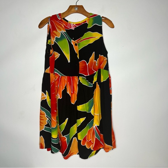 Buster N Begi Tops - Buster N Begi Floral Tropical Sleeveless Blouse Size M